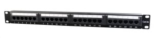 Gembird NPP-C524CM-001 patch panel 24 port 1U 19" CAT 5e