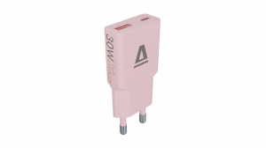 AVAX NANO SLIM hálózati töltő adapter USB-C, USB-A (QC3.0) rózsaszín (CH641P)