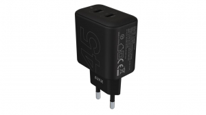 AVAX SPEEDY+ GaN gyorstöltő adapter 2x USB-C (PD3.0) 45W fekete (CH602B)