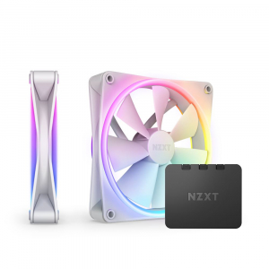 NZXT F140 RGB DUO Twin Pack hűtő ventilátor 2db fehér + vezérlő (RF-D14DF-W1)