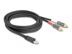 Delock RJ45 - 2 x RCA apa adapter 2m fekete (88171)