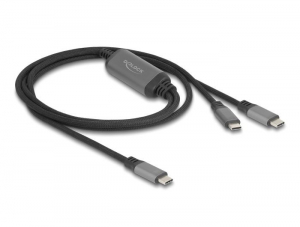Delock USB-C Y-k&aacute;bel PD3.0 100W 1.2m fekete (81271)