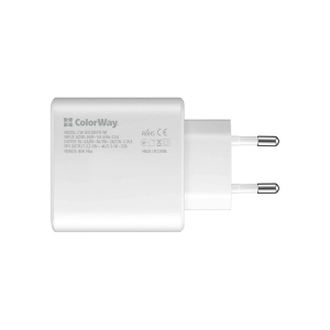 ColorWay USB töltő adapter, Power Delivery Port PPS USB Type-C (45W)  white (CW-CHS034PD-WT)