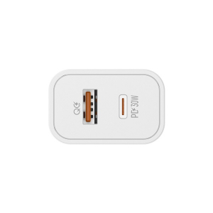 ColorWay USB töltő adapter, Power Delivery Port PPS USB (Type-C PD + USB QC3.0) (30W) white (CW-CHS037PD-WT)