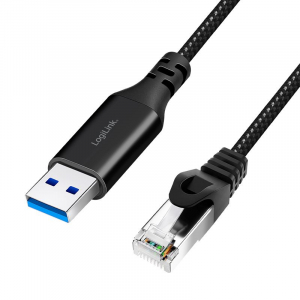 LogiLink USB 3.0 Ethernet k&aacute;bel 2m fekete (CU0402)