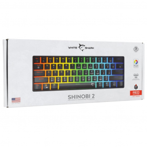 White Shark SHINOBI 2, piros kapcsolós US gaming billentyűzet fekete (GK-004111B/R-US)