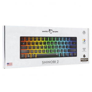 White Shark SHINOBI 2, barna kapcsolós US gaming billentyűzet fekete (GK-004131B/BR-US)