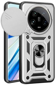 Gigapack Defender Xiaomi 14 Ultra kameravédős tok ezüstszínű-fekete (GP-157530)