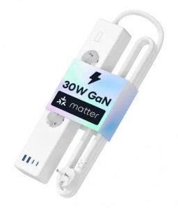 Meross MSP844SMA Matter okos hosszabb&iacute;t&oacute; 4 aljzat + 2x USB-A &eacute;s 2x USB-C feh&eacute;r