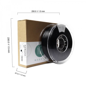 Maertz PLA Recycled nyomtat&oacute;sz&aacute;l &uacute;jrahasznos&iacute;tott anyagb&oacute;l 1.75mm, 1kg fekete (PMMA-1013-001)