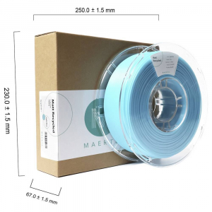 Maertz PLA Matt Recycled nyomtat&oacute;sz&aacute;l &uacute;jrahasznos&iacute;tott anyagb&oacute;l 1.75mm, 1kg matt vil&aacute;gosk&eacute;k (PMMA-1014-006)