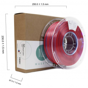 Maertz PLA Silk Dual Color nyomtatószál 1.75mm, 1kg selymesen fényes piros-kék (PMMA-1021-001)