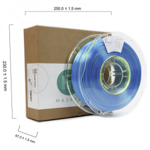 Maertz PLA Silk Dual Color nyomtatószál 1.75mm, 1kg selymesen fényes kék-sárga (PMMA-1021-002)
