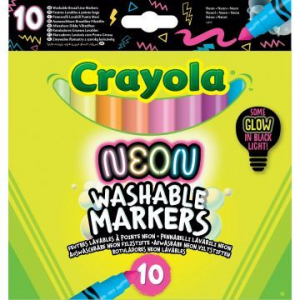Crayola Washable Markers: Lemoshat&oacute;, neon sz&iacute;nű filctollk&eacute;szlet - 10 db-os (58-7846)