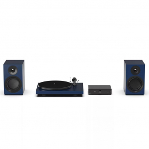 Pro-Ject Colourful Audio System E lemezjátszó, sztereó erősítő és hangfal szett acélkék (PJ2532)