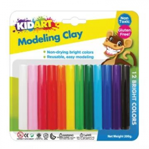 KIDART Kid Art: Színes modellező gyurma, 12 db-os (T200)