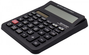 Sharp EL-CC12D napelemes irodai számológép fekete