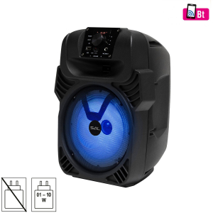 SAL party hangdoboz, 2-utas hangrendszer, bass-reflex mélysugárzó, Bluetooth, FM rádió, digitális kijelző, LED fényeffekt (PAR20BTC)