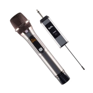 SAL Professzion&aacute;lis vezet&eacute;k n&eacute;lk&uuml;li mikrofon szett, kb.40m hat&oacute;t&aacute;vols&aacute;g, f&eacute;m mikrofon &eacute;s f&eacute;m vevőegys&eacute;g, automatikus p&aacute;ros&iacute;t&aacute;s, elem n&eacute;lk&uuml;li műk&ouml;d&eacute;s,