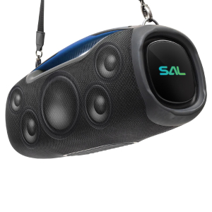 SAL hordozható boombox, vezeték nélküli hangszóró, 100 W, IPX5, BT TWS, AUX, USB/microSD, Soft Touch gombok, ~10 h üzemidő, USB-C töltőkábel (BT9000)