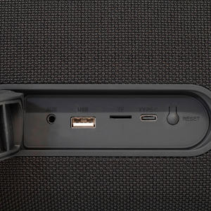 SAL hordozható boombox, vezeték nélküli hangszóró, 100 W, IPX5, BT TWS, AUX, USB/microSD, Soft Touch gombok, ~10 h üzemidő, USB-C töltőkábel (BT9000)