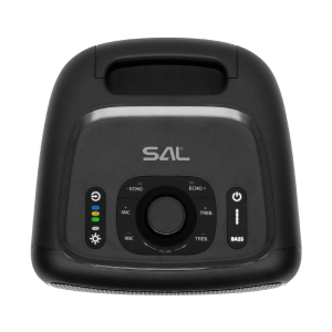SAL hordozható Boombox, vezeték nélküli hangszóró, 70 watt, 3 hangszóró, Bluetooth TWS, IPX4, beépített akkumulátor (BTCUBE)