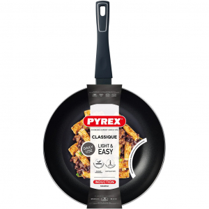 Pyrex 28cm Wok serpenyő indukciós - Fekete (PY-1133-GY)