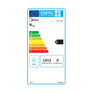 Midea elektromos vízmelegítő, bojler, 1500 W, 50 liter, zománcozott víztartály és fűtőszál, mechanikus vezérlés (D50-15FG)