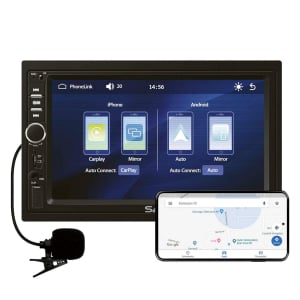 SAL autórádió és multimédiás lejátszó, CPAA multimédia, iOS CarPlay és Android Auto, tükrözés, 18cm-es érintő-kijelző, 2xDIN, Bluetooth (VBX910)
