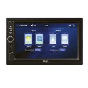 SAL autórádió és multimédiás lejátszó, CPAA multimédia, iOS CarPlay és Android Auto, tükrözés, 18cm-es érintő-kijelző, 2xDIN, Bluetooth (VBX910)