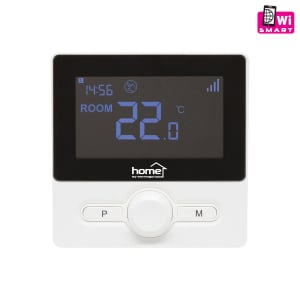 Home vezeték nélküli szobatermosztát, smart, hordozható és falra szerelhető, Wi-Fi kapcsolat, programozható, ablaknyitás érzékelés, fekete (THES25BWIF