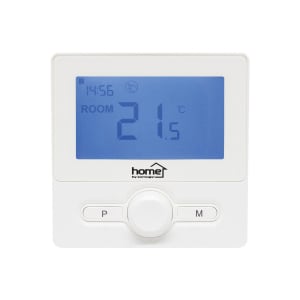 Home digitális vezetékes szobatermosztát, falra szerelhető, programozható, ablaknyitás-érzékelés, fagyvédelmi funkció, fehér (THE25W)