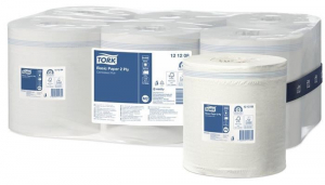 Tork Universal 2 r&eacute;tegű tekercses k&eacute;zt&ouml;rlő, M2 rendszer, feh&eacute;r (121208)