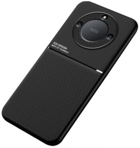 Gigapack Honor Magic 5 Lite 5G mágneses, bőr hatású, csíkos mintás tok fekete (GP-136332)