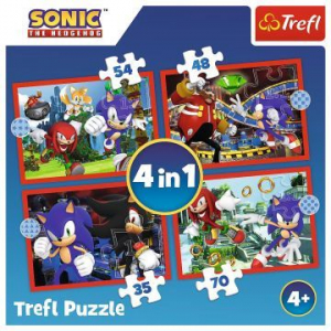 Trefl : Sonic, a s&uuml;ndiszn&oacute; kalandjai 4 az 1-ben puzzle (34625)