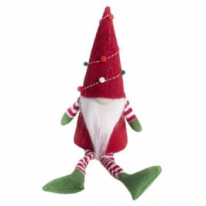QX Kar&aacute;csonyi man&oacute; dekor&aacute;ci&oacute;, filc, 25 cm - Piros-z&ouml;ld (61061)