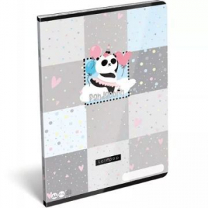 Lizzy Card Pandacorn: Négyzetrácsos füzet, 32 lap - A4 (17588)
