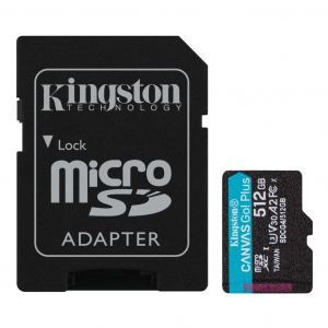 512GB microSDXC Kingston Canvas Go! Plus UHS-1 U3 V30 A2 mem&oacute;riak&aacute;rtya+adapter (SDCG4/512GB)