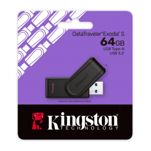 Pen Drive 64GB Kingston DataTraveler Exodia S USB 3.2 Gen 1 fekete (DTXS/64GB)