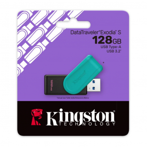 Pen Drive 128GB Kingston DataTraveler Exodia S USB 3.2 Gen 1 fekete-k&eacute;kesz&ouml;ld (DTXS/128GB)