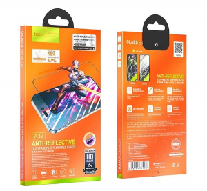 Hoco A32 k&eacute;pernyőv&eacute;dő &uuml;veg (3D, full glue, 0.3mm, 9H) FEKETE Apple iPhone 14 Plus / iPhone 13 Pro Max (A32_14PLUS)