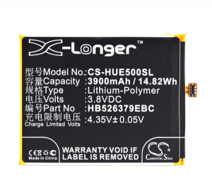 Cameron Sino Li-Polymer akku (3.8V/3900mAh, Huawei HB526379EBC kompatibilis) FEKETE Huawei Y6 Pro (2015) (CS-HUE500SL)