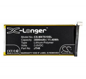 Cameron Sino Li-Polymer akku (3.8V/3000mAh, Motorola JT40 kompatibilis) FEKETE Motorola Moto G6 Plus (XT1926) (CS-MXT610SL)