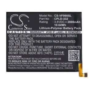Cameron Sino Li-Polymer akku (3.8V/2800mAh, Vodafone CPLD-332 kompatibilis) FEKETE Vodafone Smart 4 max (VF990N) (CS-VF990SL)