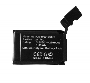 Cameron Sino Li-Polymer akku (3.8V/270mAh, Apple A1760 kompatibilis) FEKETE Apple Watch Series 2 38mm (CS-IPW176SH)