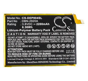 Cameron Sino Li-Polymer akku (3.8V/2200mAh, Doro DBN-2920A kompatibilis) FEKETE (CS-DEP804SL)