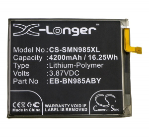 Cameron Sino Li-Polymer akku (3.87V/4200mAh, Samsung EB-BN985ABY kompatibilis) FEKETE Samsung Galaxy Note 20 Ultra 5G (SM-N986F) / Galaxy Note 20 Ultr