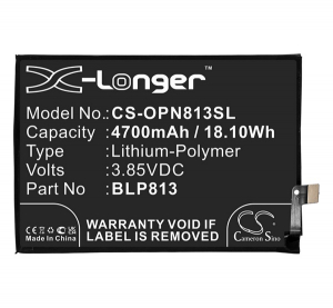 Cameron Sino Li-Polymer akku (3.85V/4700mAh, Oneplus BLP813 kompatibilis) FEKETE OnePlus Nord N100 (CS-OPN813SL)