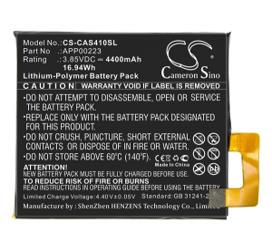 Cameron Sino Li-Polymer akku (3.85V/4400mAh, CATERPILLAR APP00223 kompatibilis) FEKETE CAT S41 (CS-CAS410SL)