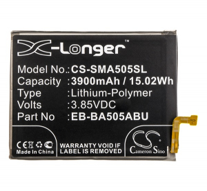 Cameron Sino Li-Polymer akku (3.85V/3900mAh, Samsung EB-BA505ABN kompatibilis) FEKETE Samsung Galaxy A20 (SM-A205F) / Galaxy A30s (SM-A307F) / Galaxy